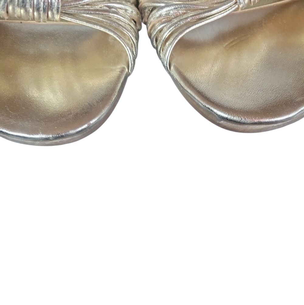Scoop Women's Braided Strappy Knot Gold Slide Slip-On Sandals 8 - Picture 7 of 7
